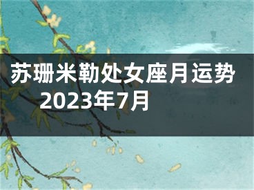 苏珊米勒处女座月运势 2023年7月