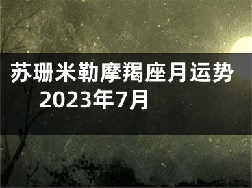 苏珊米勒摩羯座月运势 2023年7月