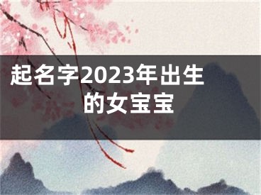 起名字2023年出生的女宝宝